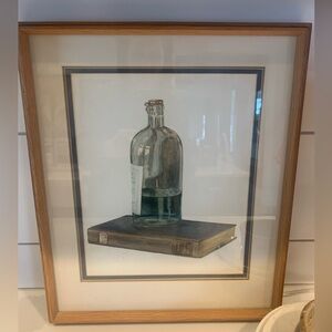 Framed Still Life Print - Bottle on Book